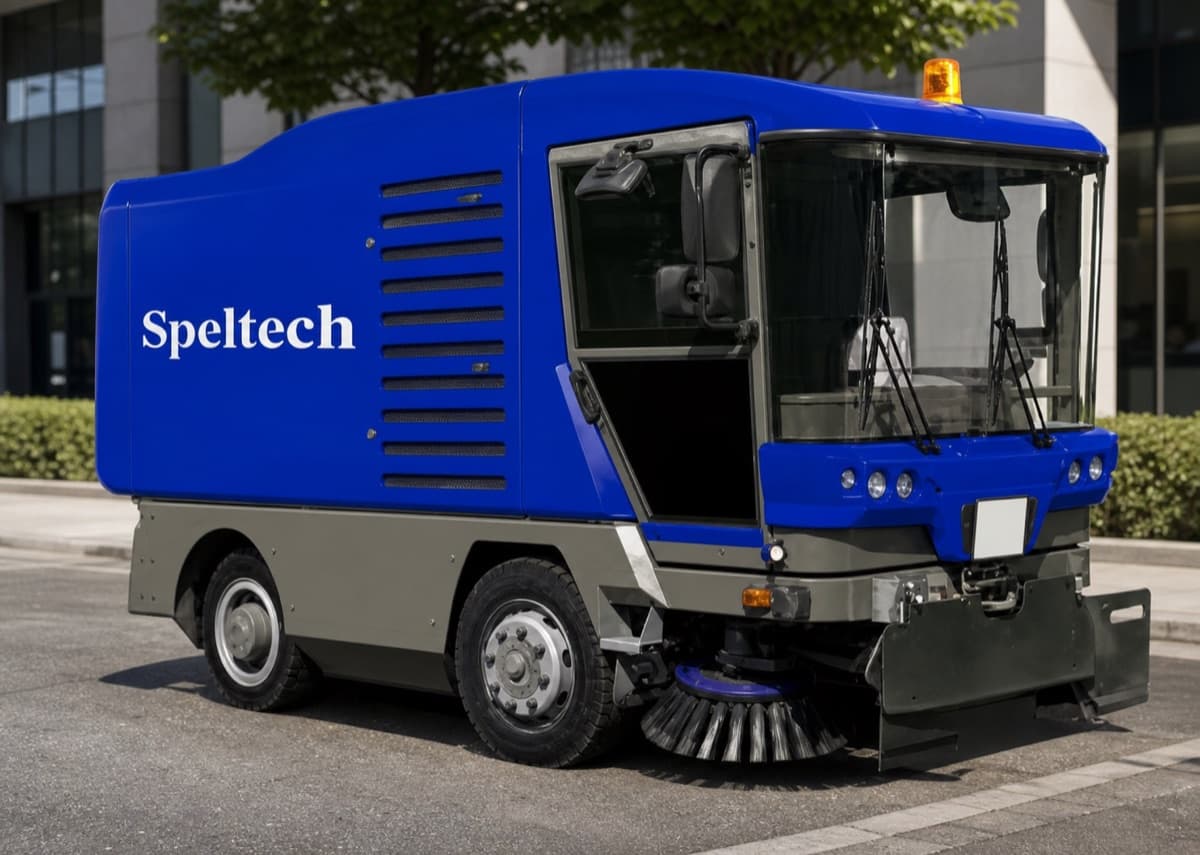 A Speltech road sweeper vehicle