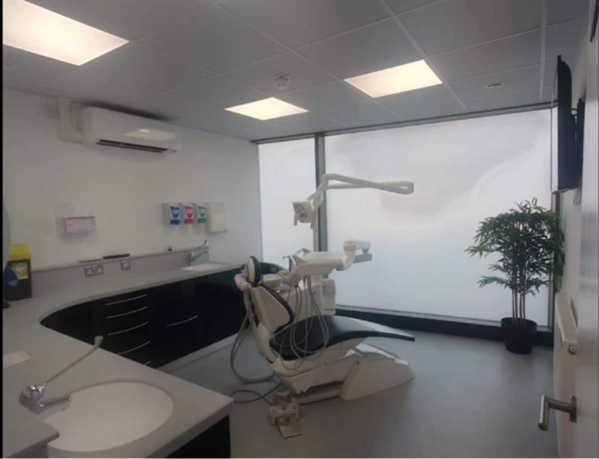 A clean, bright treatment room at Exeter Dentistry For You, one of our commercial clients